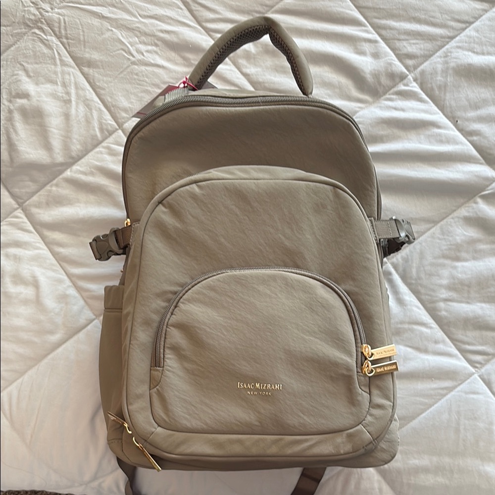 Isaac Mizrahi sage green backpack. New with tags